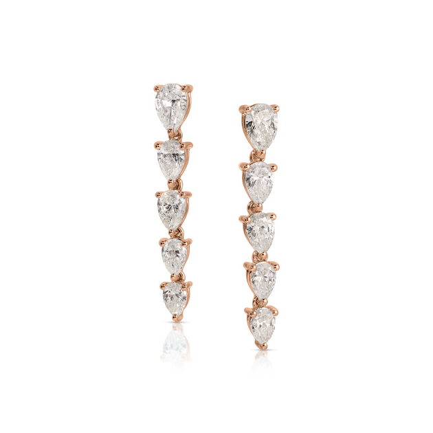 Anita Ko QUINN GRADUATED PEAR DIAMOND DROP EARRINGS