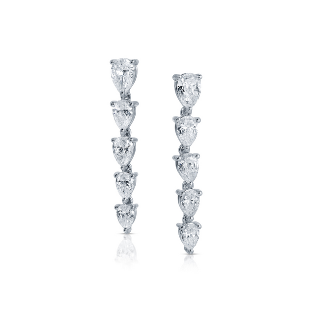 anita ko QUINN GRADUATED PEAR DIAMOND DROP EARRINGS