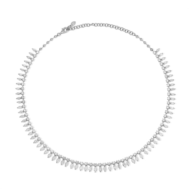 Anita Ko ROUND AND MARQUISE DIAMOND SHAKER NECKLACE