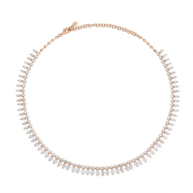 Anita Ko ROUND AND MARQUISE DIAMOND SHAKER NECKLACE