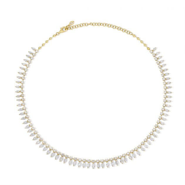 anita ko ROUND AND MARQUISE DIAMOND SHAKER NECKLACE