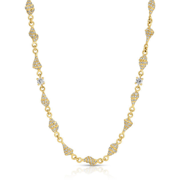 anita ko SHELL BY THE YARD NECKLACE WITH PAVE DIAMONDS