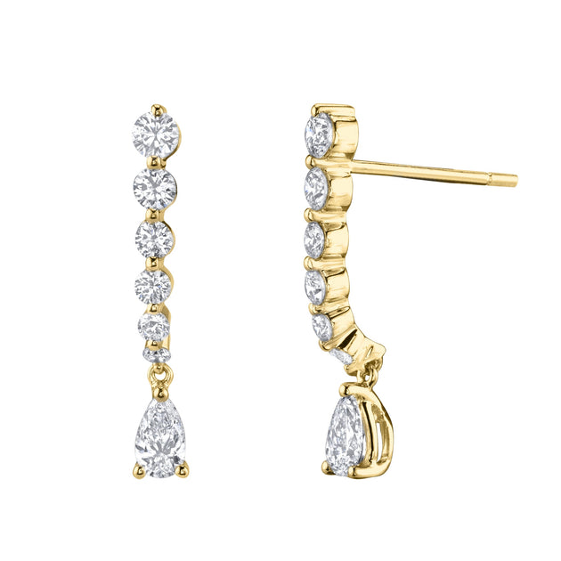 anita ko SHORT DIAMOND CASCADE WITH PEAR DIAMOND DROP