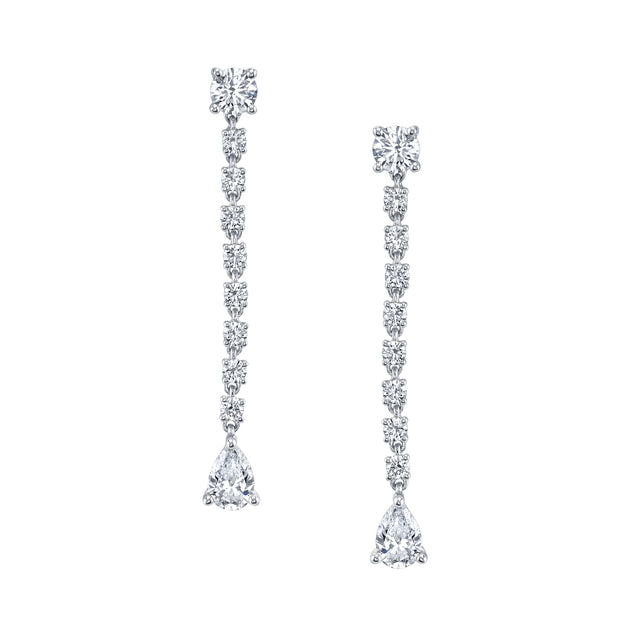 Anita Ko SHORT DIAMOND ROPE EARRINGS WITH PEAR DIAMOND DROPS