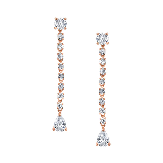 Anita Ko SHORT DIAMOND ROPE EARRINGS WITH PEAR DIAMOND DROPS
