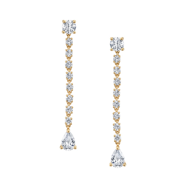 anita ko SHORT DIAMOND ROPE EARRINGS WITH PEAR DIAMOND DROPS