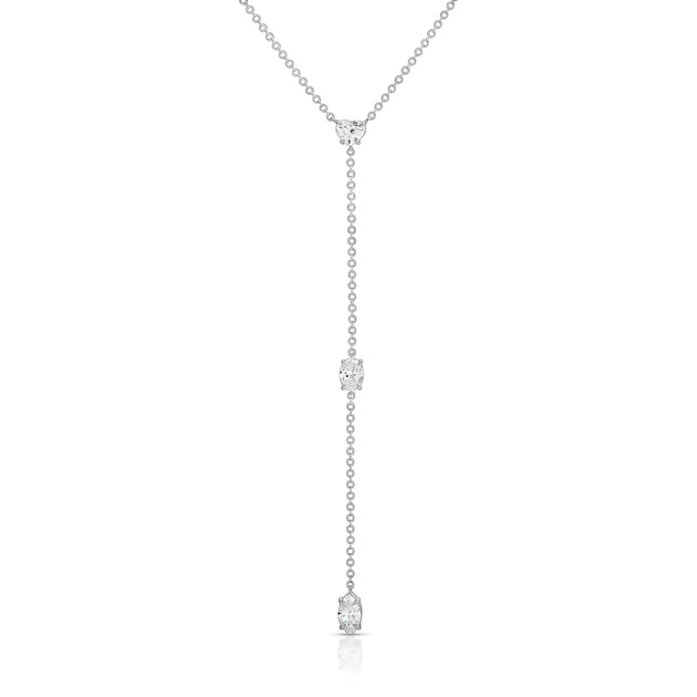 Anita Ko SHORT LARIAT WITH HEART OVAL AND MARQUISE DIAMONDS