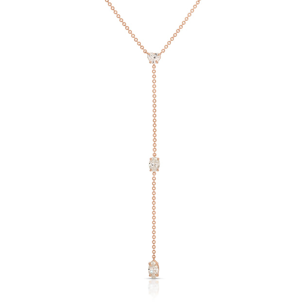Anita Ko SHORT LARIAT WITH HEART OVAL AND MARQUISE DIAMONDS