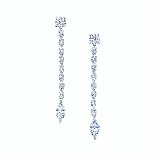 anita ko SHORT ROPE DIAMOND EARRINGS WITH MARQUISE DIAMOND DROP
