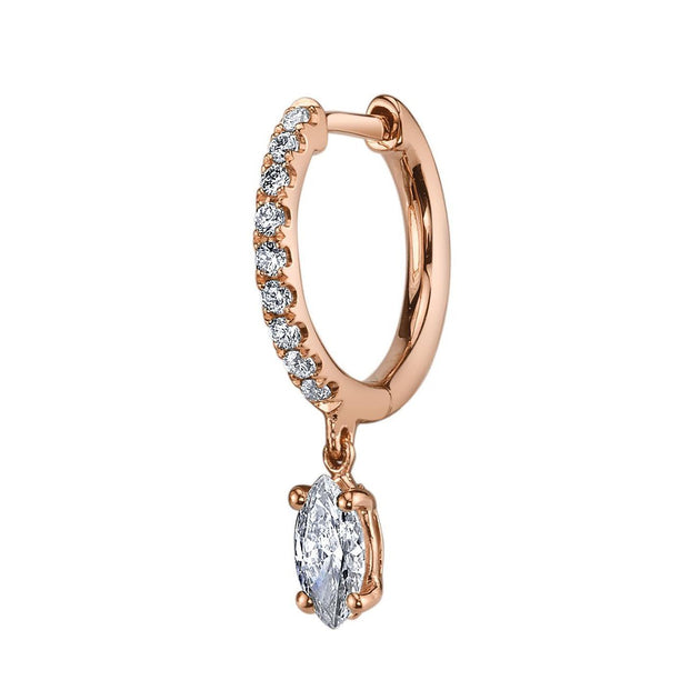 Anita Ko SINGLE DIAMOND HUGGIE WITH MARQUISE DIAMOND DROP
