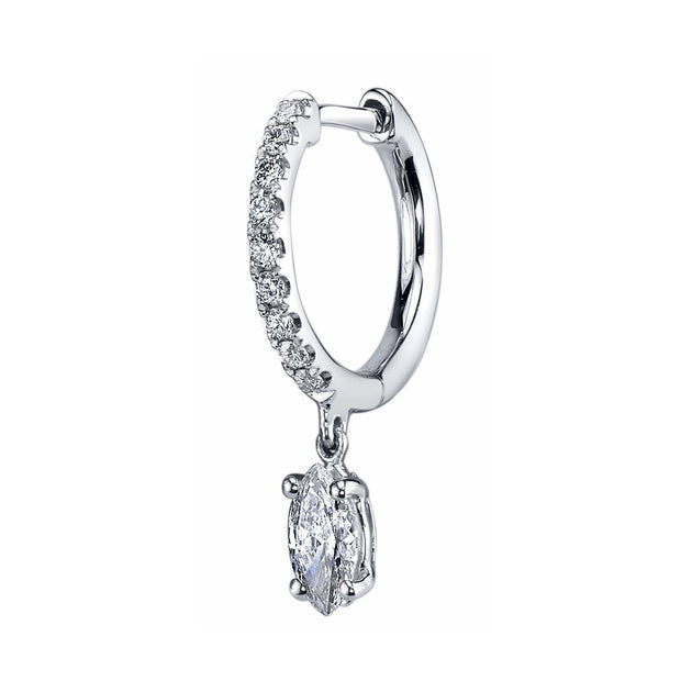 anita ko SINGLE DIAMOND HUGGIE WITH MARQUISE DIAMOND DROP