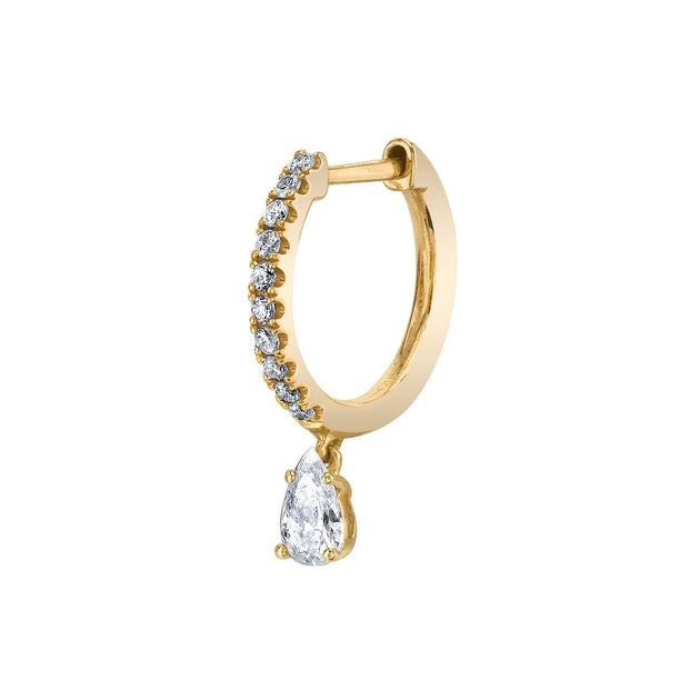 Anita Ko SINGLE DIAMOND HUGGIE WITH PEAR DIAMOND DROP