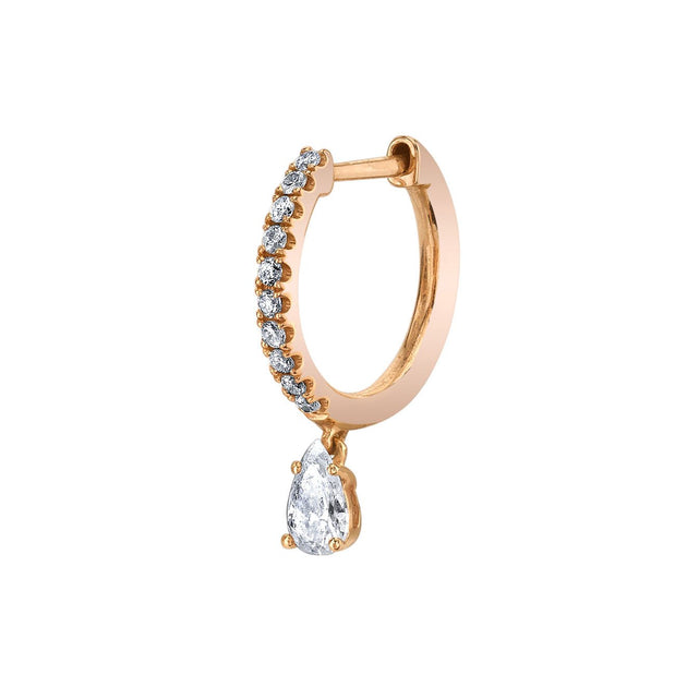 Anita Ko SINGLE DIAMOND HUGGIE WITH PEAR DIAMOND DROP