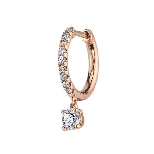 Anita Ko SINGLE DIAMOND HUGGIE WITH ROUND DIAMOND DROP