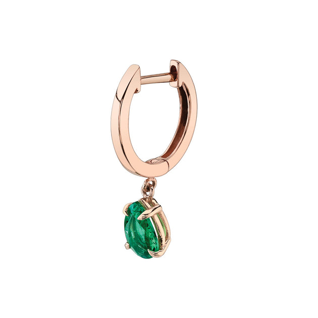 Anita Ko SINGLE HUGGIE WITH PEAR-SHAPED EMERALD DROP
