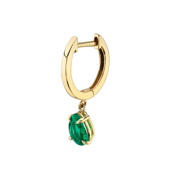 anita ko SINGLE HUGGIE WITH PEAR-SHAPED EMERALD DROP