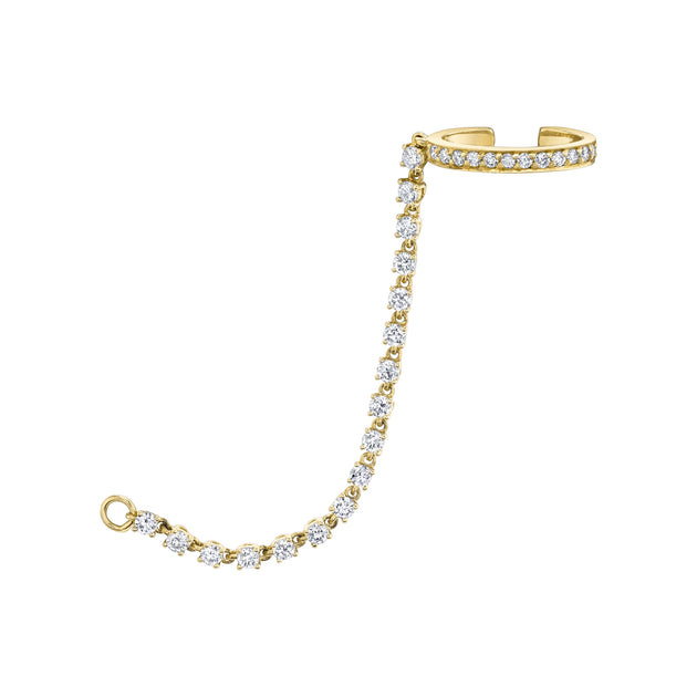 anita ko SINGLE ROW DIAMOND EAR CUFF WITH ROPE DIAMOND CHAIN