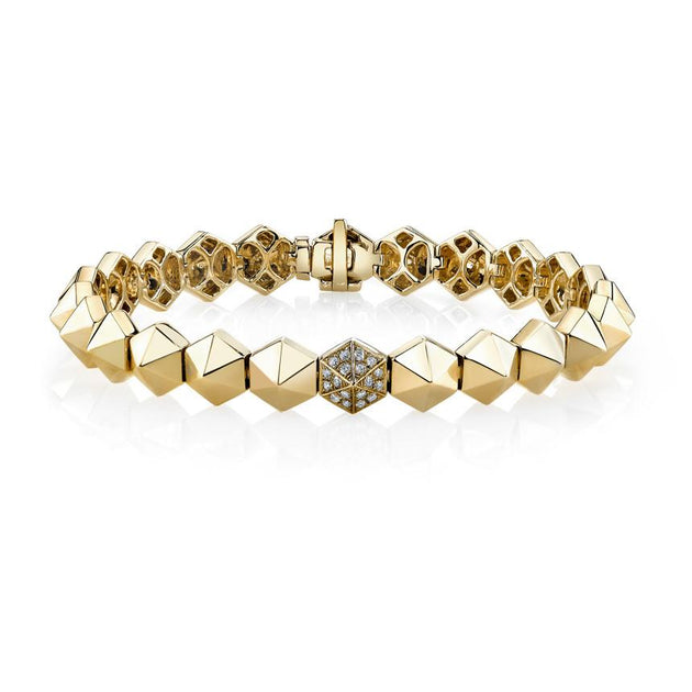 anita ko SIX-SIDED SPIKE BRACELET WITH ONE DIAMOND SPIKE