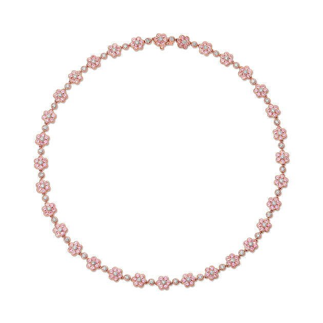 anita ko SMALL PINK SAPPHIRE AND DIAMOND FLORA CHOKER