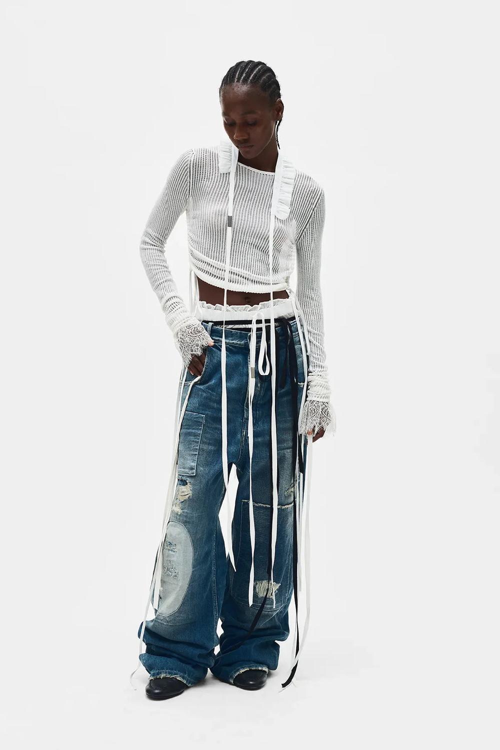 ann demeulemeester Beta Cropped Sweater