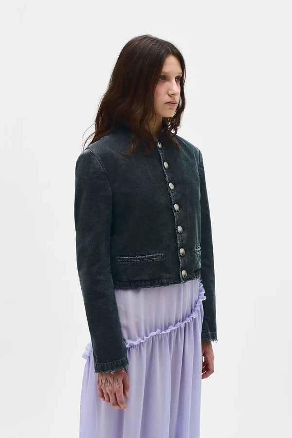 Ann Demeulemeester Cropped Standard Collar Blouson