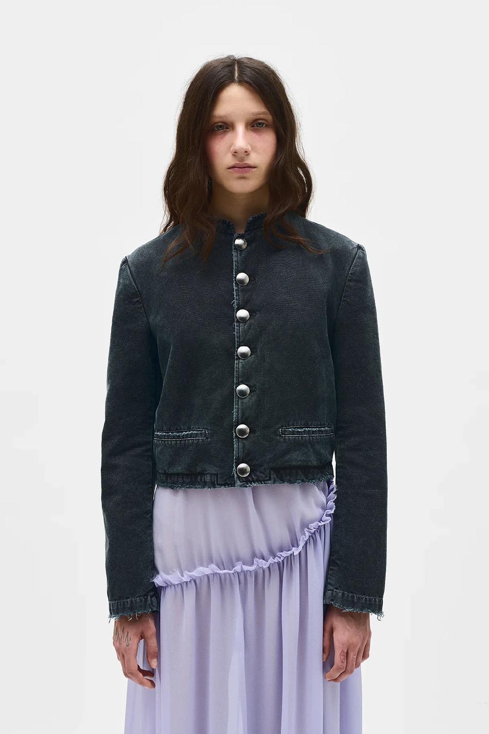 ann demeulemeester Cropped Standard Collar Blouson