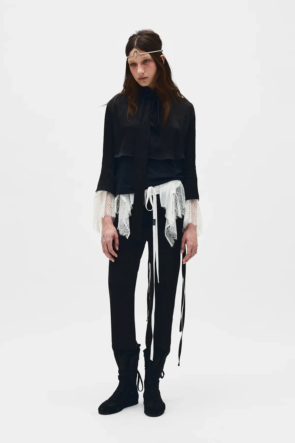 ann demeulemeester Esti Cropped Bias Cut Trousers