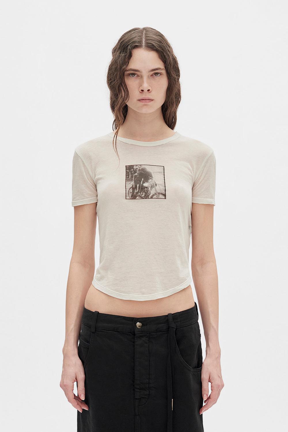 ann demeulemeester Floor ''Bikers Kiss'' Micro T-Shirt