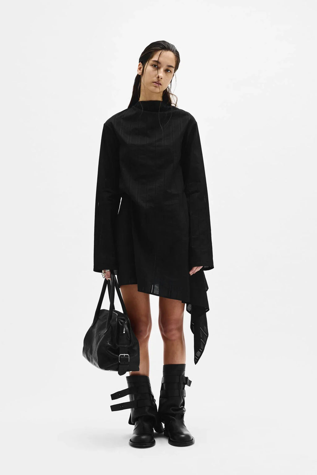 ann demeulemeester Halvi Draped Shirt Dress