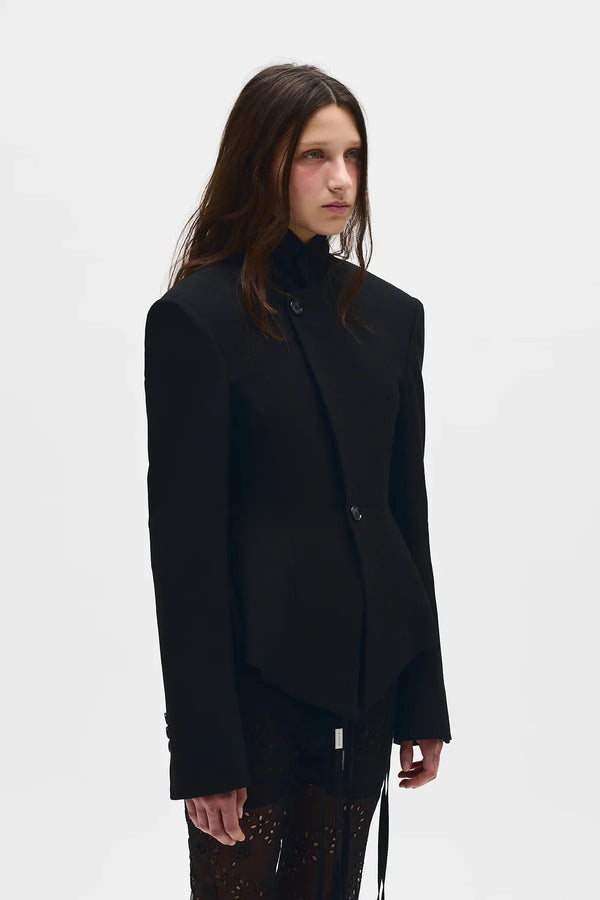 Ann Demeulemeester Lila Fitted Handkerchief Jacket