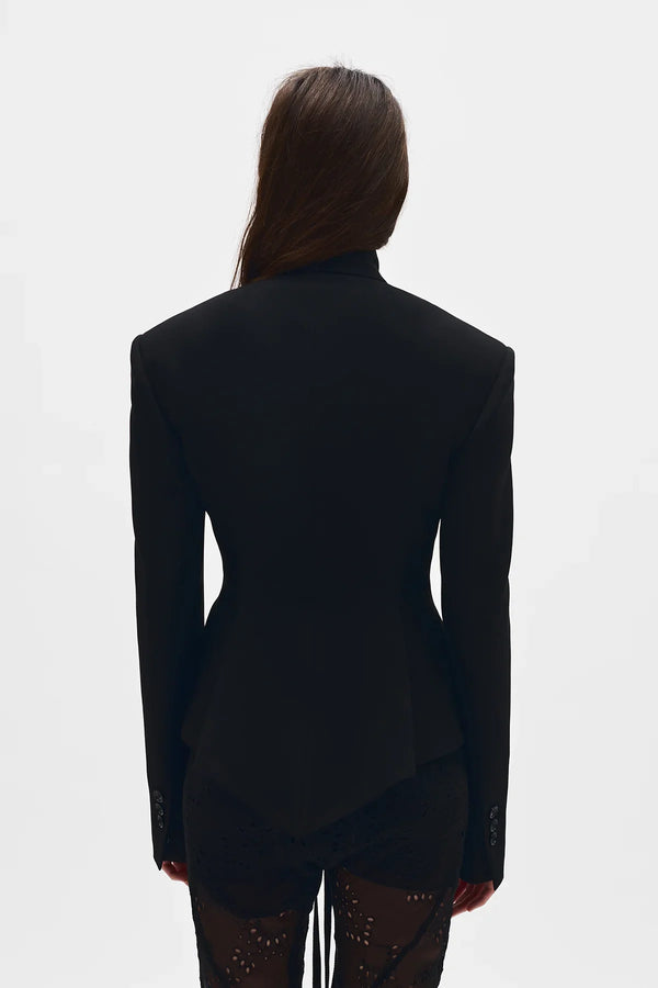 Ann Demeulemeester Lila Fitted Handkerchief Jacket