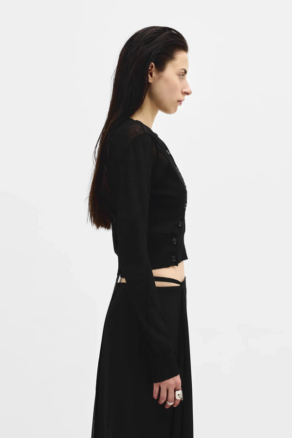 Ann Demeulemeester Magga Cropped Twisted Cardigan