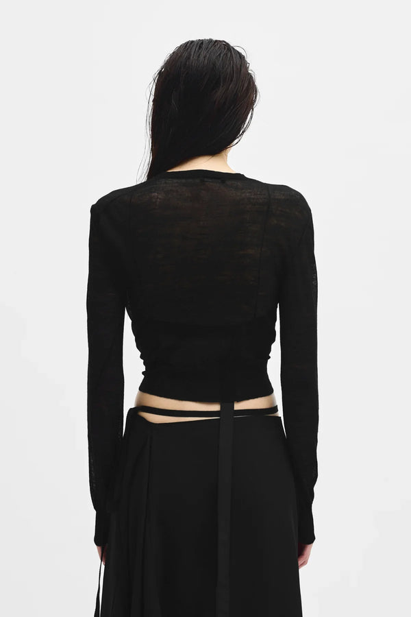 Ann Demeulemeester Magga Cropped Twisted Cardigan