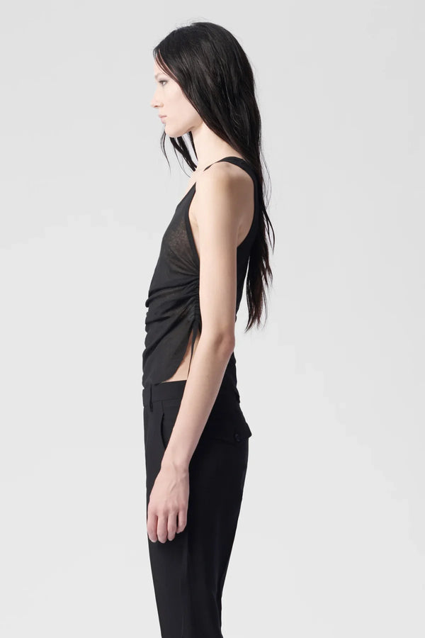 Ann Demeulemeester Mara Wrinkled Cropped Tank Top