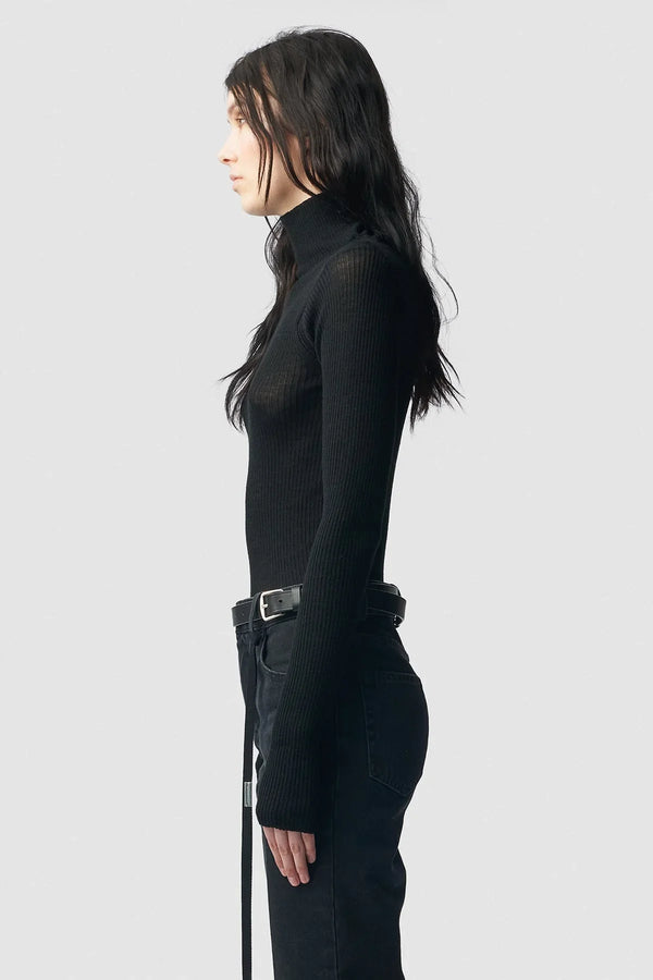 Ann Demeulemeester Marlena Rib High Neck Sweater