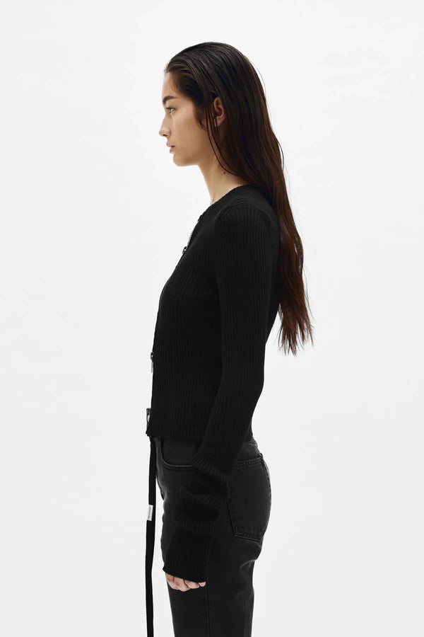 Ann Demeulemeester Terna Cropped Zip-Up Cardigan