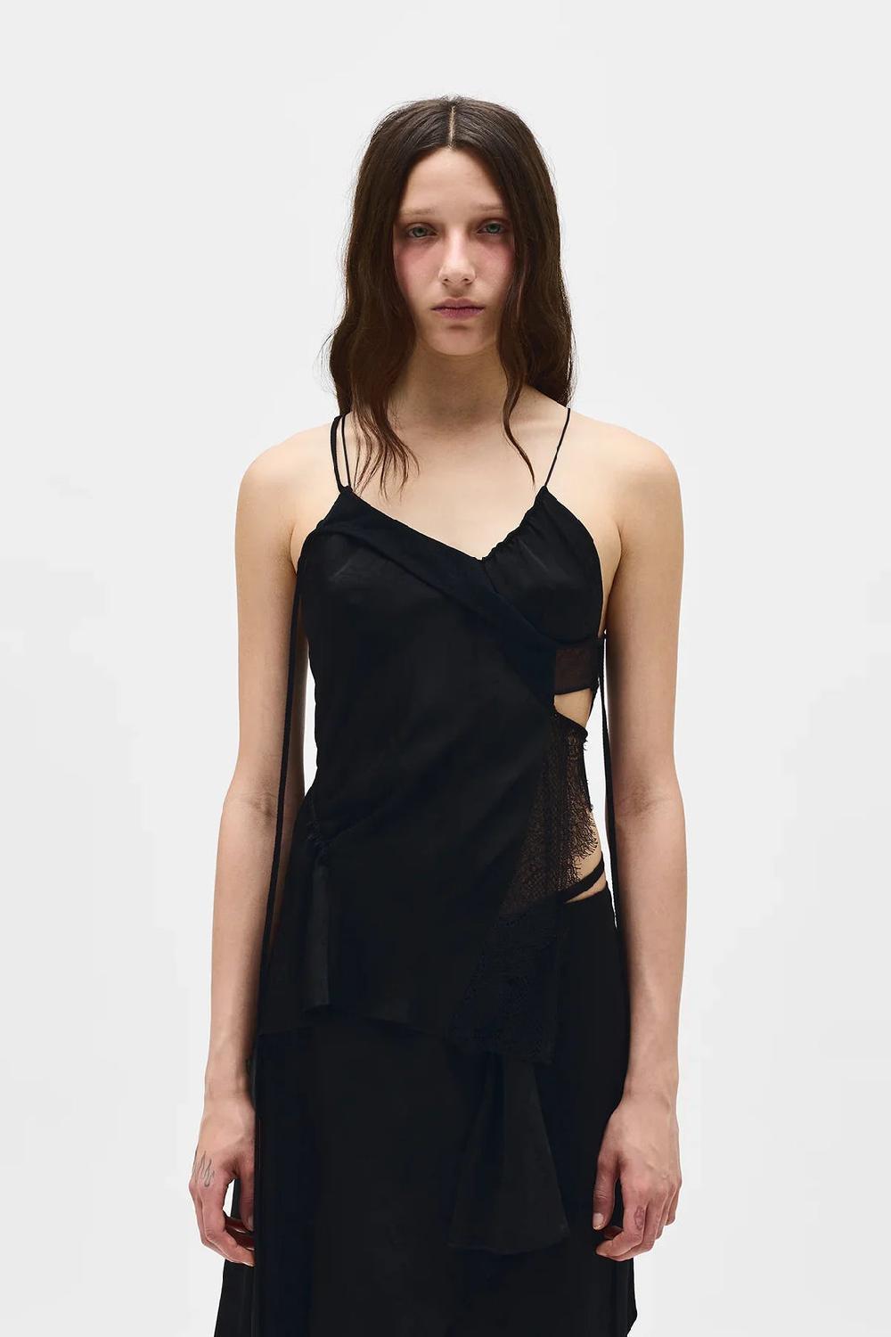 ann demeulemeester Vepa Ramage Jacquard Slip Top