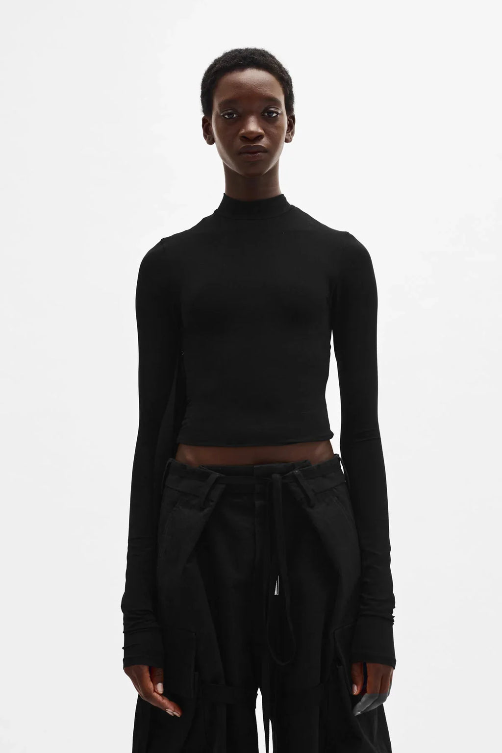 ann demeulemeester Wivan Cropped Long Sleeve Top