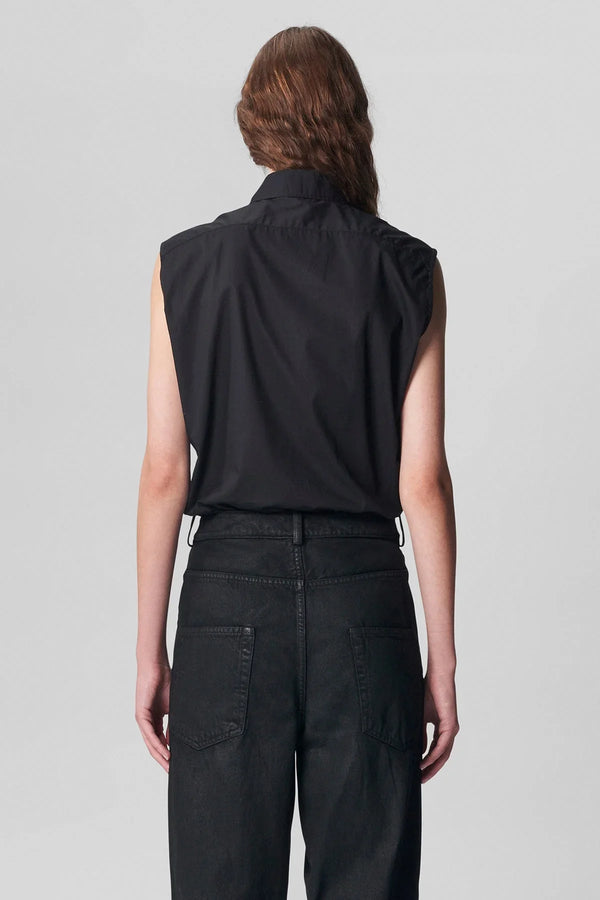 Ann Demeulemeester Desiree Sleeveless Cropped Standard Shirt