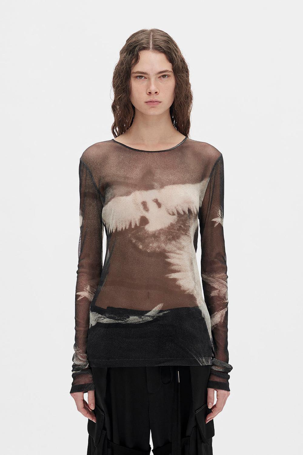 ann demeulemeester Fiene ''Doves'' Print Long Sleeve T-Shirt