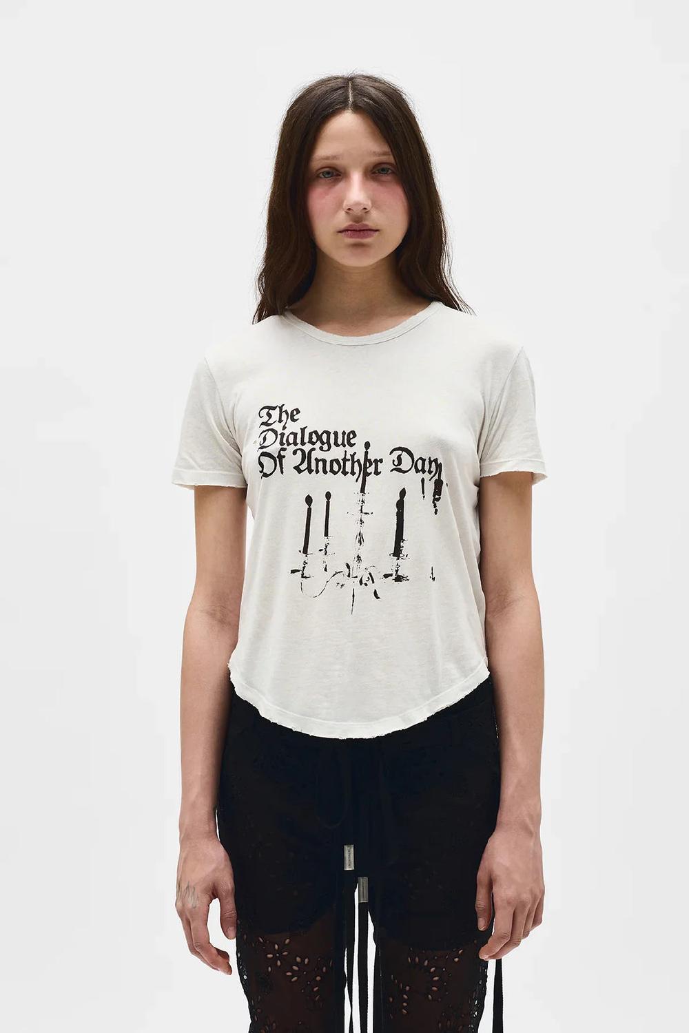 ann demeulemeester Floor Micro T-Shirt With "Chandelier" Print