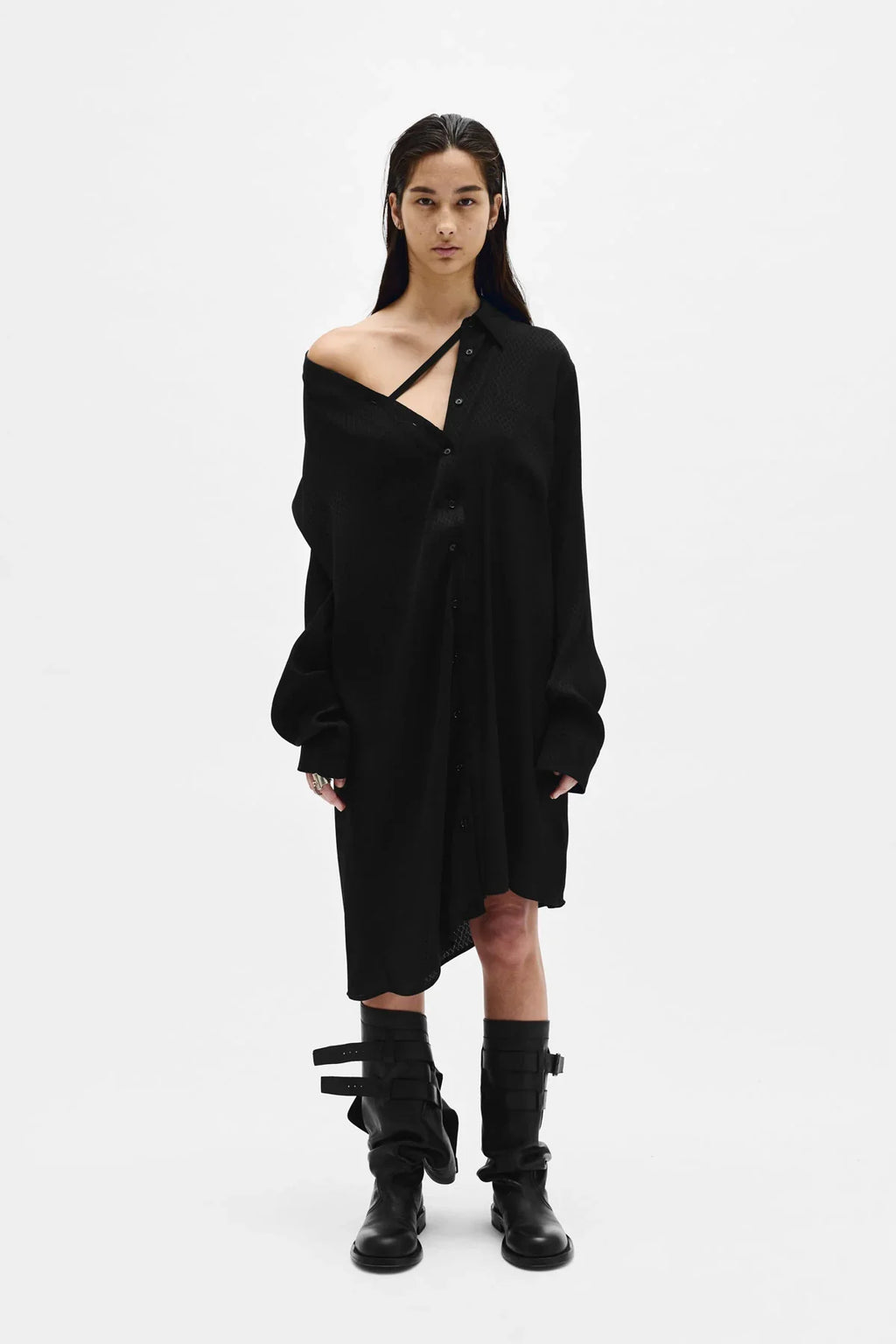 ann demeulemeester Halina Drop Shoulder Shirt Dress