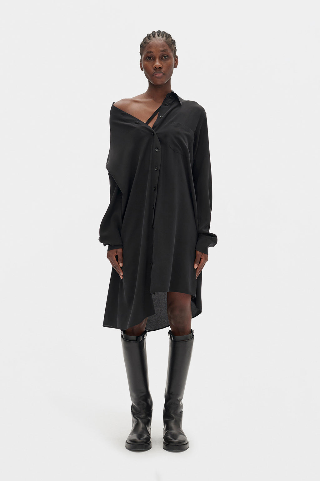 ann demeulemeester Halina Drop Shoulder Shirt Dress