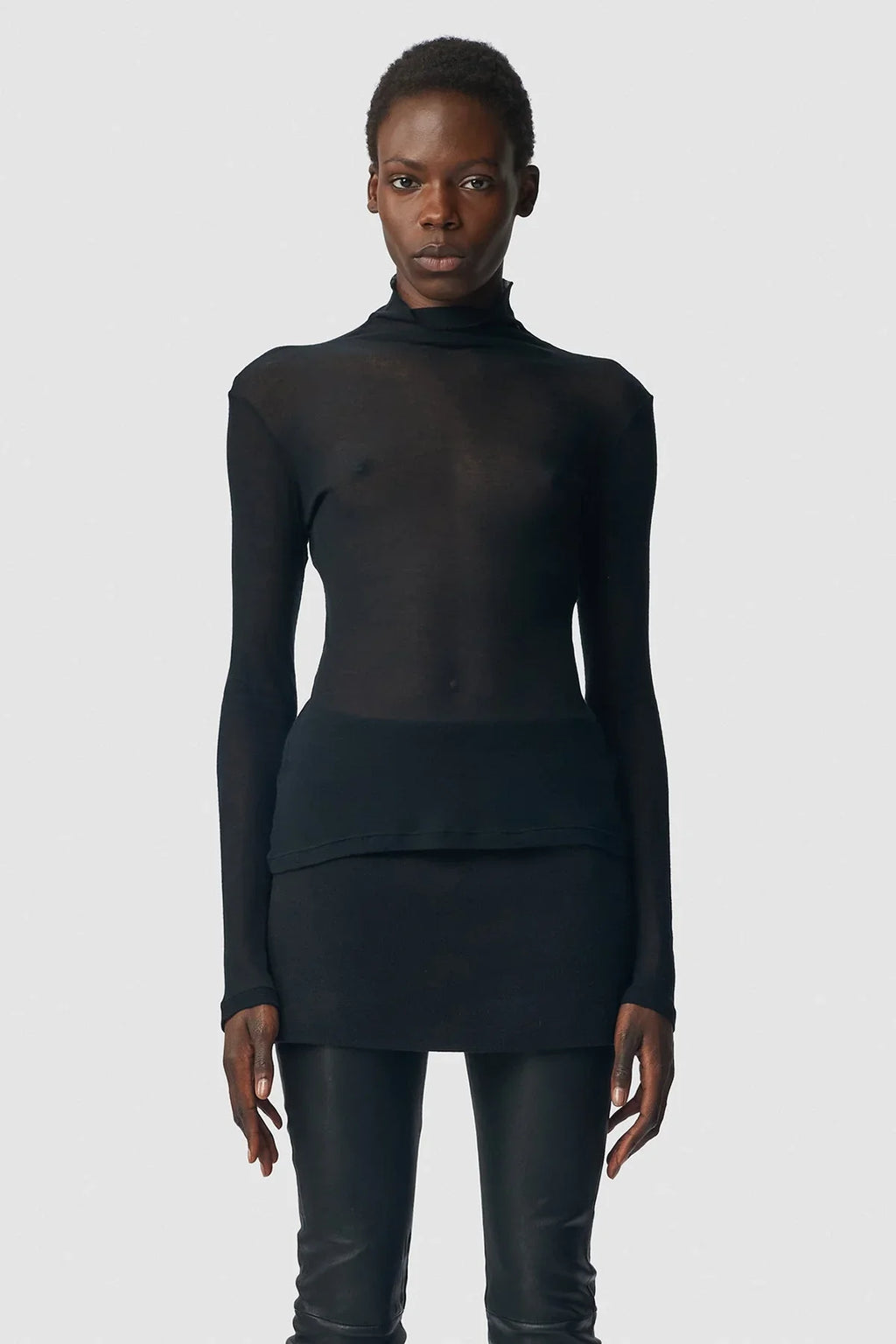 ann demeulemeester Kaisu Standard Fit Long Sleeve Turtle Neck Tee