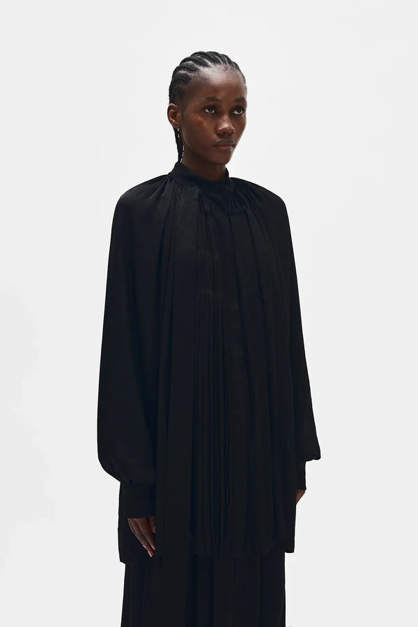 Ann Demeulemeester Likki Comfort Pleated Shirt With Detachable Foulard