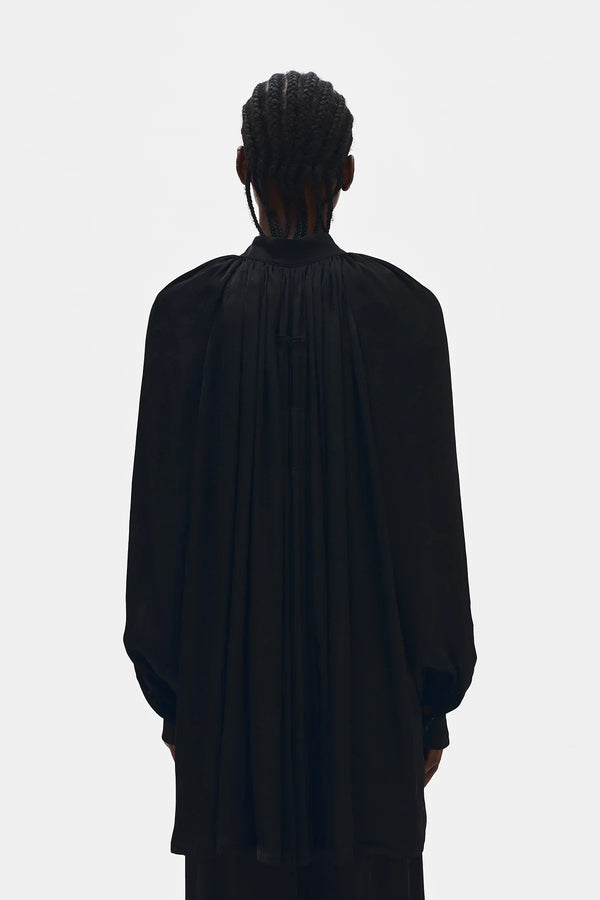 Ann Demeulemeester Likki Comfort Pleated Shirt With Detachable Foulard