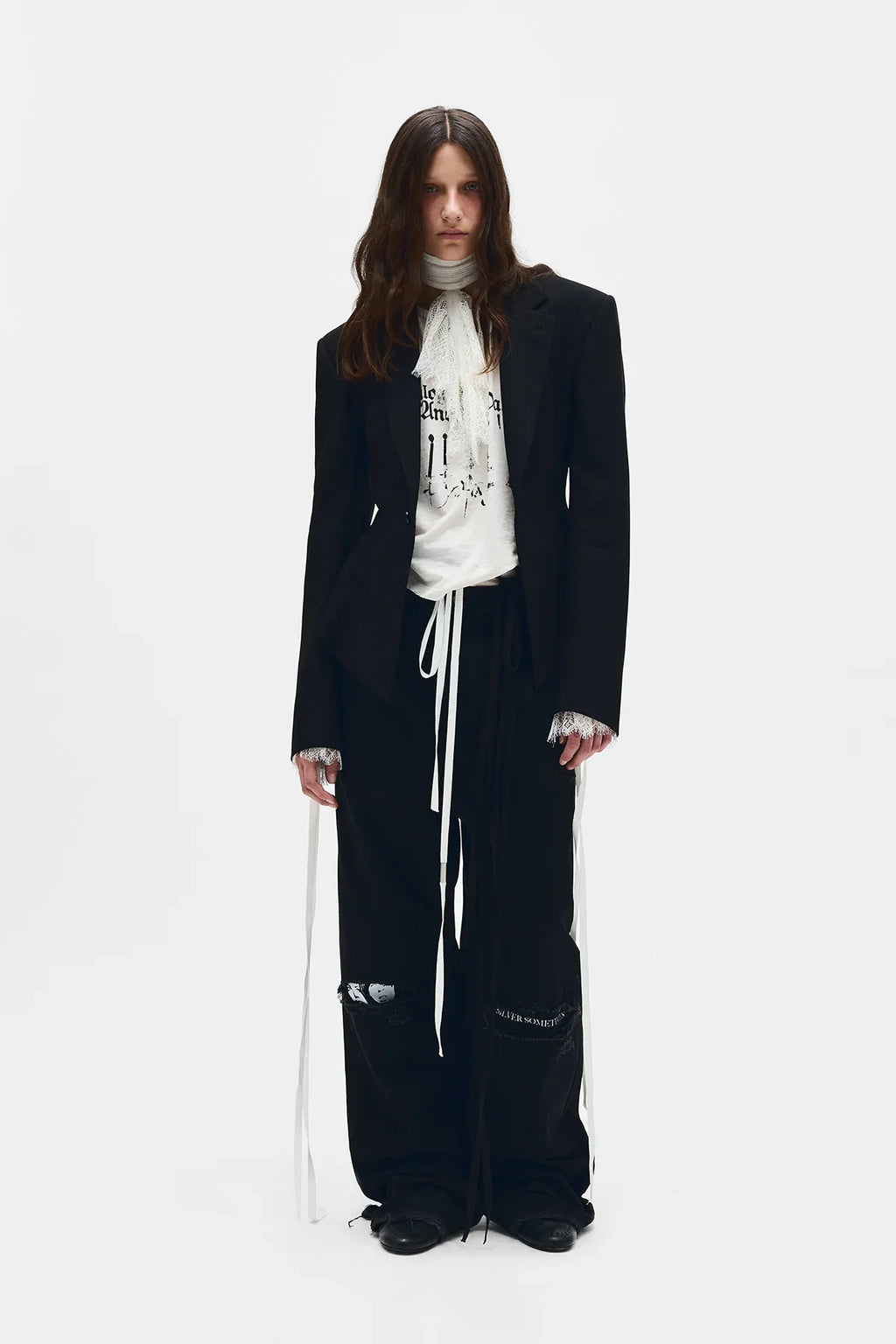 ann demeulemeester Polly 5 Pocket Distressed High Comfort Jeans