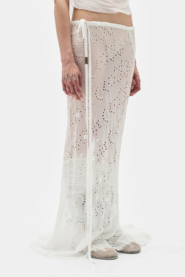 Ann Demeulemeester Sheila Long Bias Embroidered Skirt