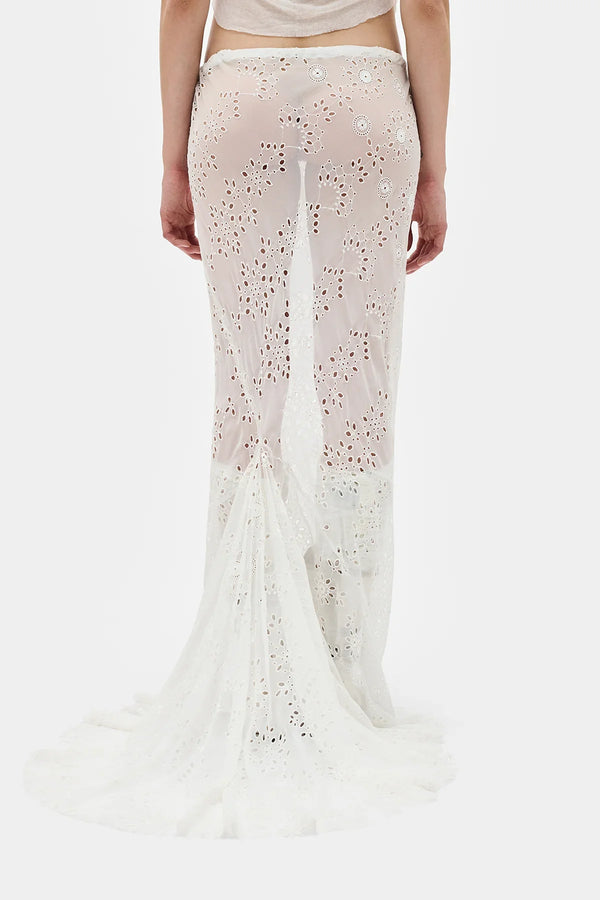 Ann Demeulemeester Sheila Long Bias Embroidered Skirt