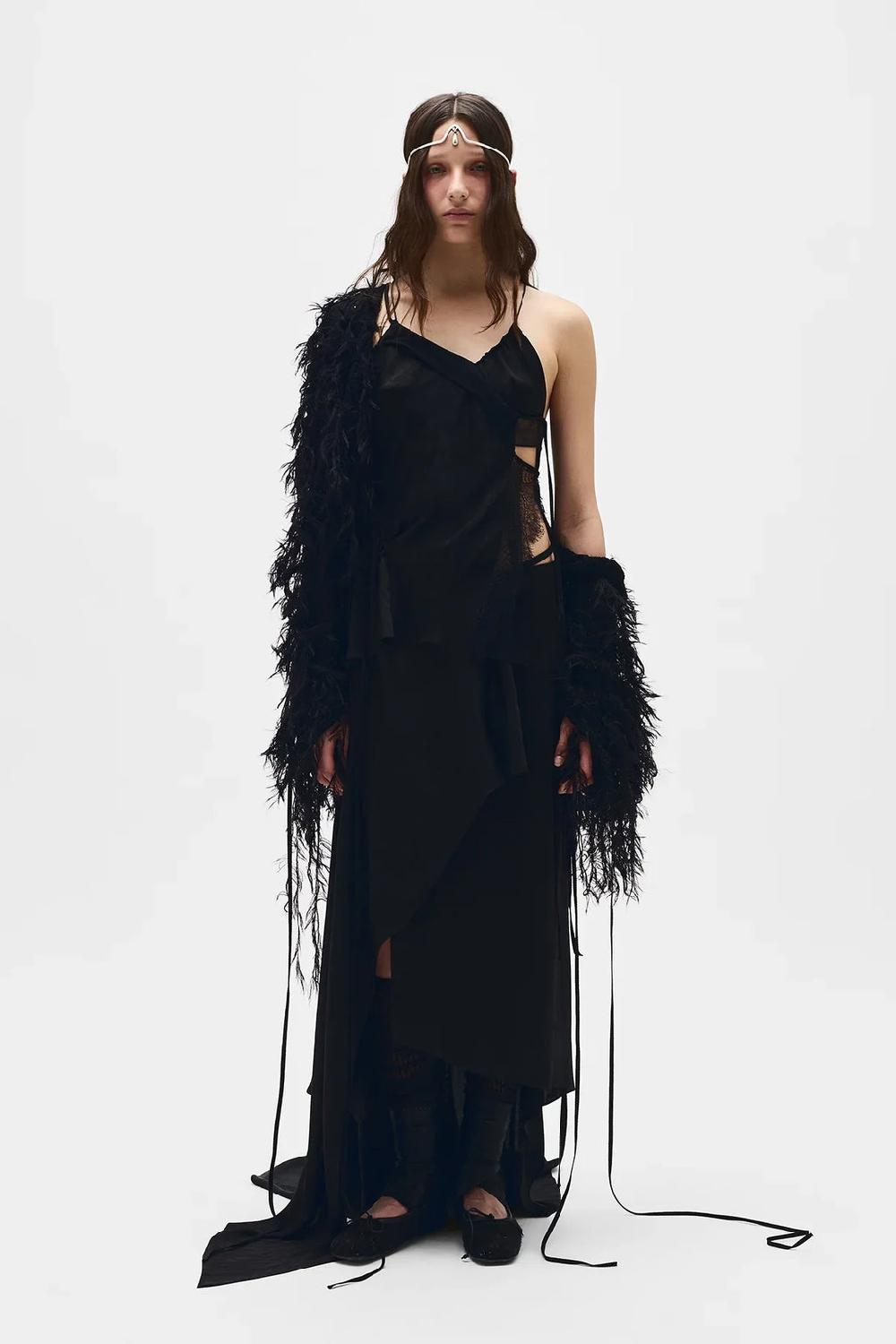 ann demeulemeester Sirka Deconstructed Asymmetric Skirt